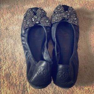 Embellished flats with rhinestone bows